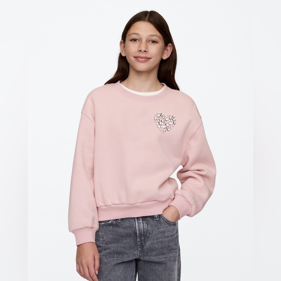 Gap pink girls heart sweatshirt - Picture 6 of 6